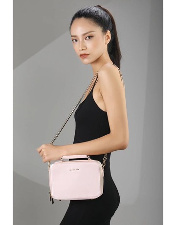 珠光花瓣粉手提包