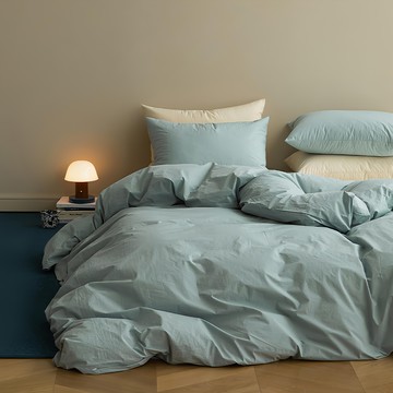 maatila Doze系列 60支高密度棉質床包組 SS 粉藍色 1組  被套 + 枕套組