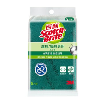 【史代新文具】3M 百利96S-5M爐具專用菜瓜布5片裝(小綠)