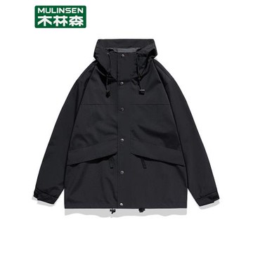 木林森沖鋒衣外套女單層防風防水2023秋冬季寬松休閑潮牌情侶夾克
