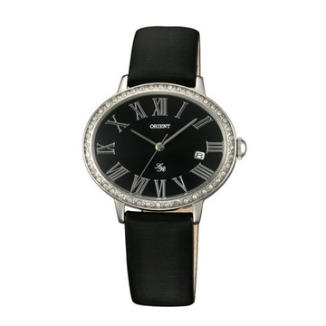 Orient 東方錶 ELEGANT系列 (FUNEK006B)橢圓形石英腕錶 皮帶款 黑色 36mmX30mm｜樂天全館特惠中★指定刷卡回饋10%