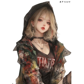 【10月新作5】07-094-0127 人物貼紙 輕龐克女孩