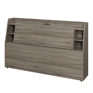 【顛覆設計】諾兒插座書架床頭箱(雙人5尺)古橡色