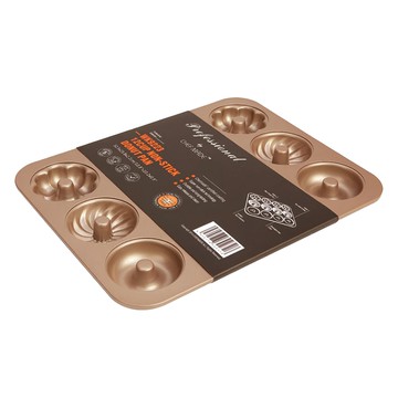 CHEFMADE 學廚 多拿滋12連甜甜圈模 WK9223 - 3款造型花樣 不粘  32.5*25.8*2.2cm  1個