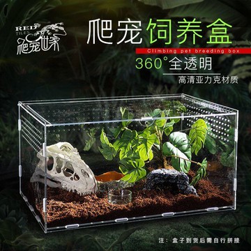 ?爬寵箱 寵物箱 飼養箱 龜爬箱 爬蟲亞克力拼裝款小型飼養盒蜘蛛雨林蝎甲蟲造景飼養箱高透觀賞盒