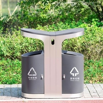 台灣公司貨 可開票 環保戶外分類垃圾桶垃圾箱環衛大號小區室外不銹鋼果皮箱制立式 快速發貨