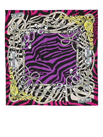 Moschino - mix-print silk scarf - unisex - Silk - One Size - Black