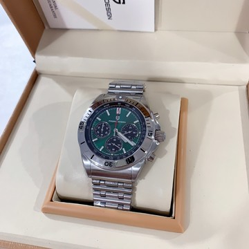 新款配色(Little bee小蜜蜂精品) PAGANI DESIGN 帕加尼 石英錶 深沉綠真三眼計時鋼錶