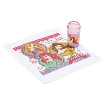 Skater 銀離子小方巾 + 收納盒組  迪士尼公主 白色  1組