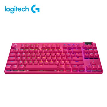 Logitech 羅技 Pro X LIGHTSPEED 無線機械式TKL遊戲鍵盤 茶軸中文-桃紅原價 6990 (省 2000)