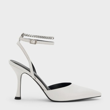 鍊條繞踝尖頭鞋