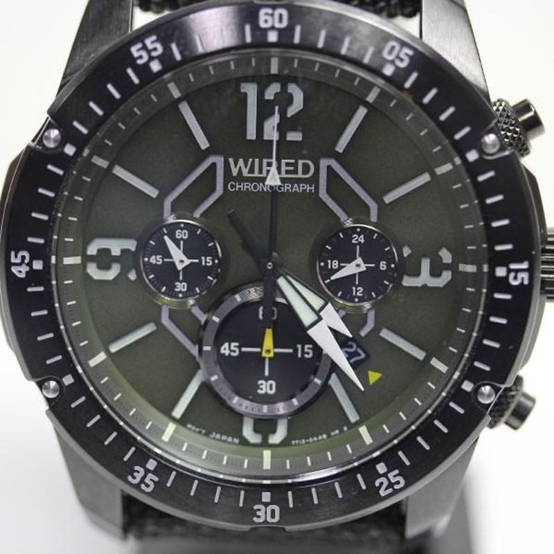 セイコー SEIKO ワイアード クロノ カーキ/グリーン メンズ 腕時計 