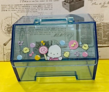 【震撼精品百貨】Pochacco_帕帢狗~三麗鷗帕洽狗 Sanrio 掀蓋式透明置物盒-*00930
