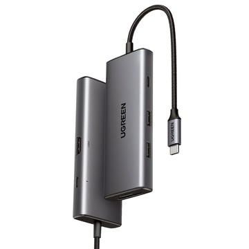 UGREEN 綠聯 七合一Type-C集線器 10Gbps高速傳輸版 15531  灰色  1盒