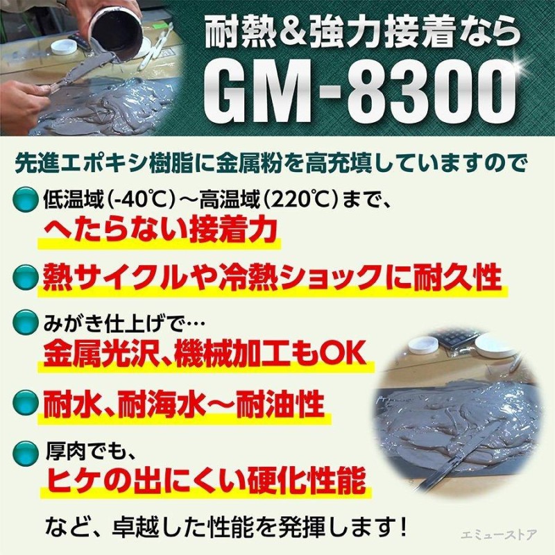 次世代型エポキシ パテ 接着剤 GM-8300 44g ブレニー技研 ジーナス