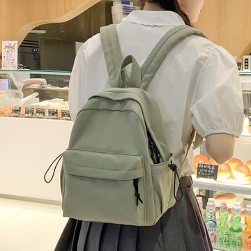 日本流行原創簡約小巧雙肩包純色百搭休閑背包逛街出游好看的包