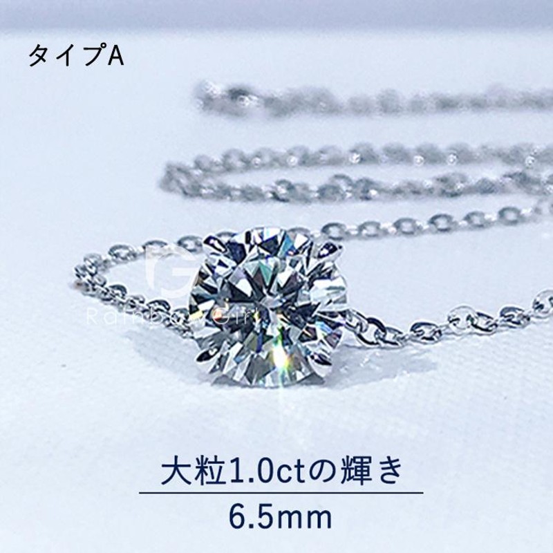 ネックレス レディース 大粒1.0ct 1.25ct一粒 CZ 選べる シンプル 定番