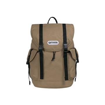 【OUTDOOR】風格前線系列翻蓋束口後背包-淺褐色 OD163108BE