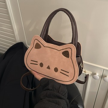 台倉出貨??2025冬季新款洋氣時尚百搭簡約休閑貓貓頭質感單肩斜挎手提包跨境