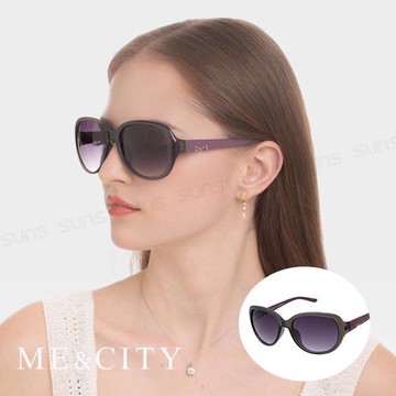 【SUNS】ME&CITY 精緻M字母鑲鑽太陽眼鏡 百搭時尚款 抗UV400 (ME 1215 C01)