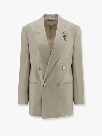 Cameron linen blazer with iconic brooch - LARDINI - gender_Woman