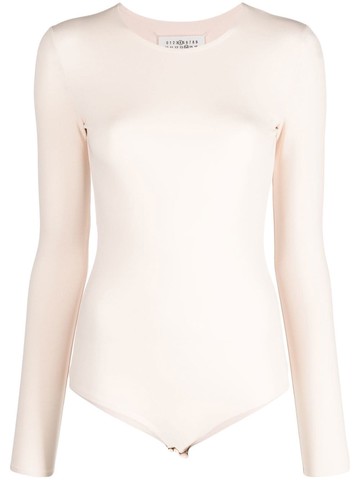 Maison Margiela - round-neck long-sleeve bodysuit - women - Spandex/Elastane/Viscose - 36 - Pink
