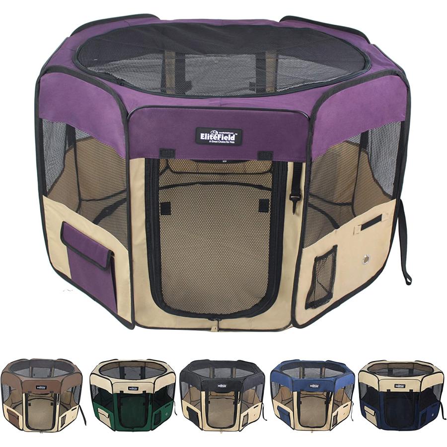 EliteField 2-Door Soft Pet Playpen Exercise Pen Multiple Sizes and