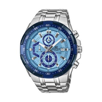 CASIO卡西歐 EDIFICE 三針三眼 日期顯示窗 標準計時碼錶 天空藍 EFR-539DE-2A_49.5mm
