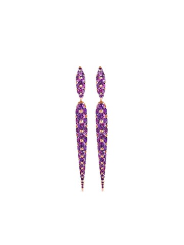 Boghossian - 18kt rose gold Merveilles Icicle amethyst medium earrings - women - Rose Gold/Amethyst - One Size - Purple