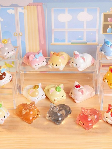 萌寵貓咪趴趴樂萌粒盲袋創意可愛公仔手辦禮物樹脂擺件