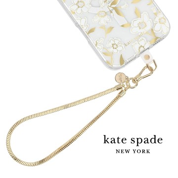 Kate Spade 精品手機手鍊 金色