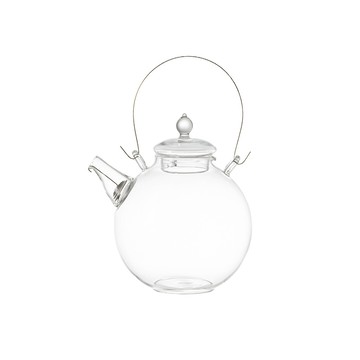 SHIMOYAMA 復古風黃銅握柄耐熱玻璃茶壺-1L