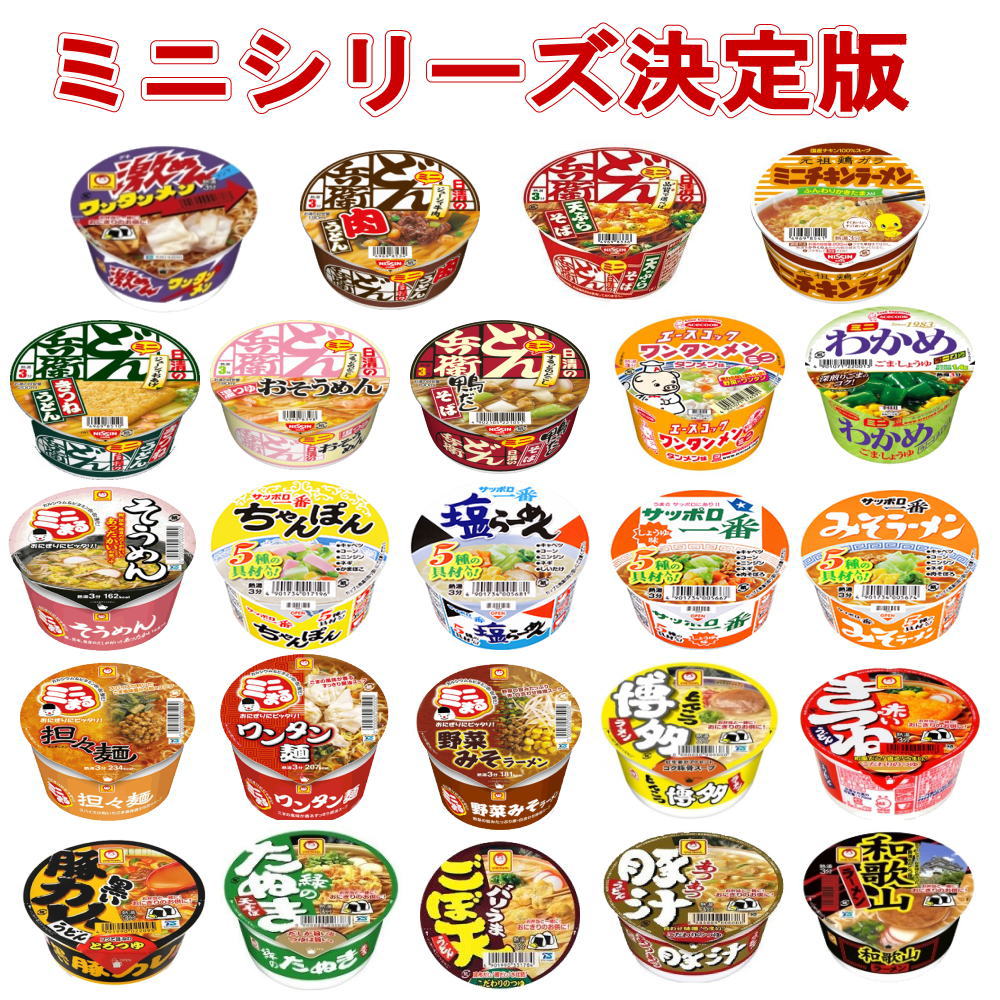 マルちゃん 日清食品 サッポロ一番 ヒガシフーズ カップ麺 ミニサイズ 決定版 マンスリー 38食セット 関東圏送料無料