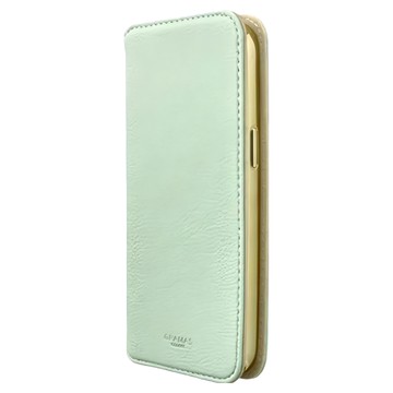 日本 GRAMAS Shrink 時尚掀蓋 PU皮革立架手機殼 適用於 iPhone 15 Pro Max / Ultra  綠色