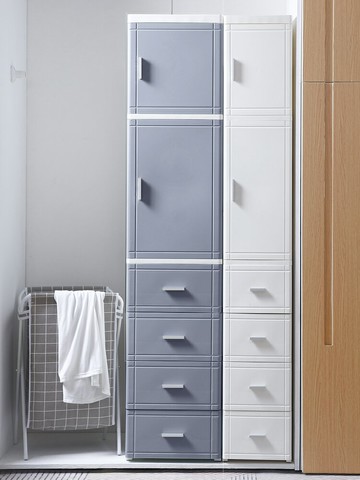 免運 收納箱 臥室廚房床頭柜夾縫收納柜子儲物柜抽屜式塑料窄柜零食縫隙置物架