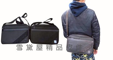 限時 滿3千賺10%點數↘ | ~雪黛屋~STATE-POL 肩側包防水尼龍布+皮革可放電腦保護二層主袋隨身物品專用包外出休閒萬用百搭款014-1344