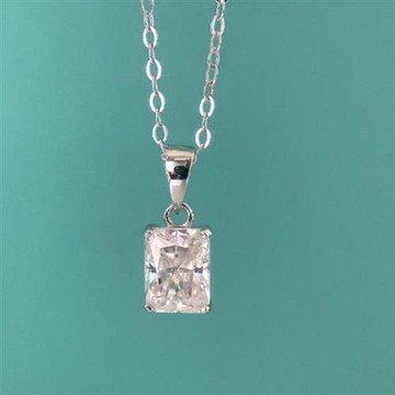 【米蘭精品】現貨+預購 頂級莫桑鑽石項鍊925純銀女項鍊鎖骨鍊項鏈情人節禮物-極簡主義長方鑽2款74lq41