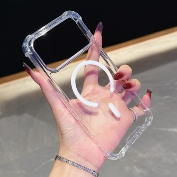 四角真氣囊防摔 強力磁吸殼 亞克力材質 適用蘋果iPhone 17 16 15 14 13 12 Pro Max 手機殼