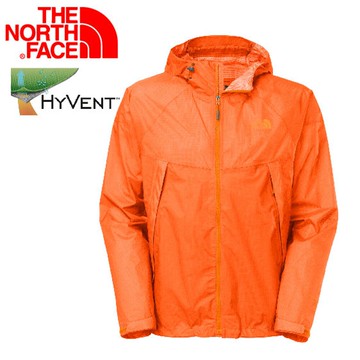 【The North Face 男 HV防水外套 光亮橘】CAL3/防水/透氣/透明/輕量