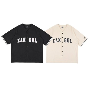 KANGOL 短袖 黑 卡其 棒球衣 棒球襯衫 復古 中性 64251471-