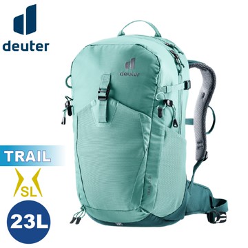 【Deuter 德國 23SL TRAIL 輕量拔熱透氣背包《湖綠》】3440424/戶外休閒包/健行登山包