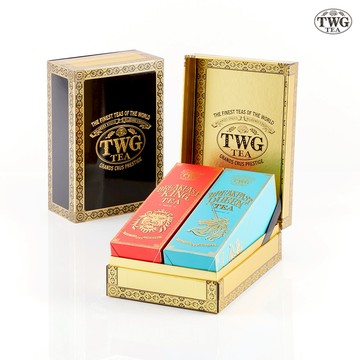 【TWG Tea】時尚茶罐雙入禮盒組 國王早餐茶130g+皇后早餐茶 100g (紅茶 + 綠茶)
