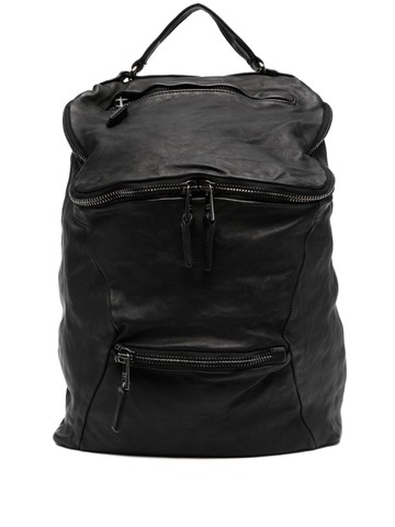 Giorgio Brato - zip-up leather backpack - men - Cotton/Calf Leather - One Size - Black