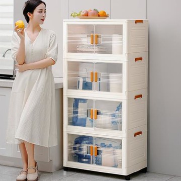 多層收納柜帶柜門可折疊衣物收納箱玩具零食儲物收納柜一件起批