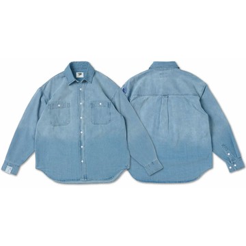 BLACK FLAG JBF24S012-DN WASHED DENIM SHIRT 水洗丹寧 長袖襯衫 (淺藍丹寧色)