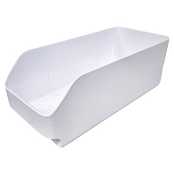 懶角落 敞口收納盒 無隔板 PET材質 尺寸約36x16.8x12.5cm  白色  1個