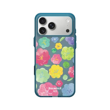 iPhone 17 Pro Max Clear (相機按鈕) 夜幕藍 - Knock Knock A2Z - 彩繪花花調色盤