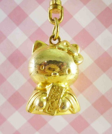 【震撼精品百貨】Hello Kitty 凱蒂貓 KITTY鎖圈-招財KITTY-金 震撼日式精品百貨