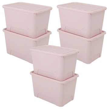 KAZT 馬卡龍生活盒 72L  粉色  60.5 x 40.7 x 34.5cm  6個