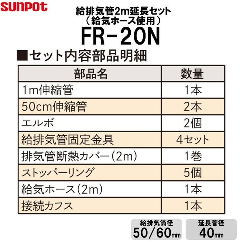 サンポット FF暖房機 給排気管 - 空調